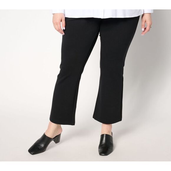 Belle by Kim Gravel Women's Petite Pants 10P Pet Ponte Utility Black A652511 - Picture 1 of 4